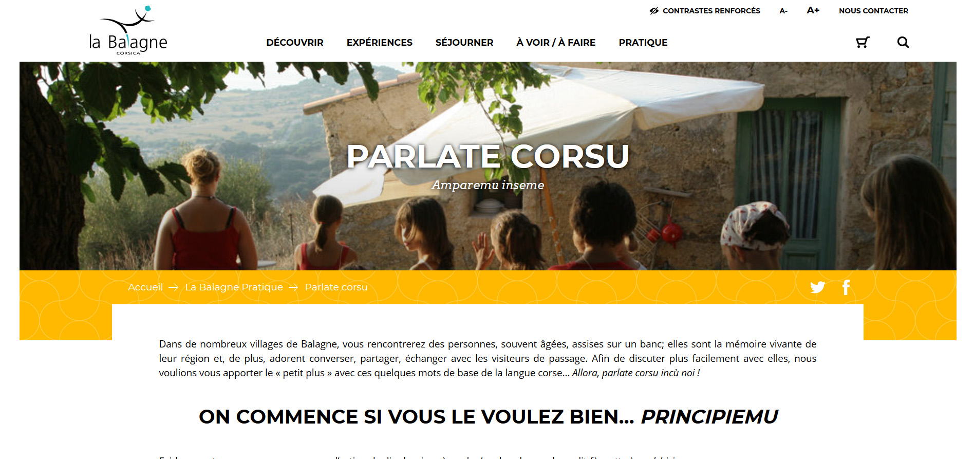 balagne corsica page parlate corsu